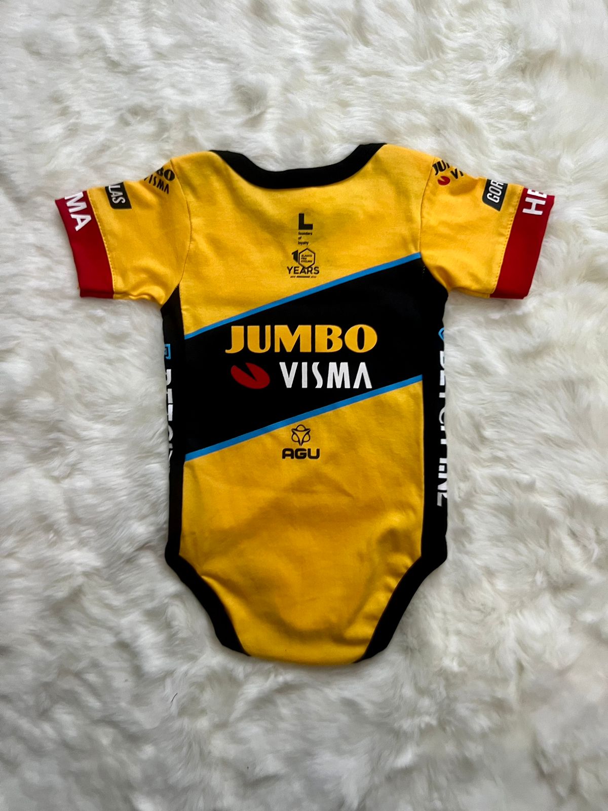 New Limited Edition Jumbo Visma cycling team baby onesie season 2023 2 Sportbabies