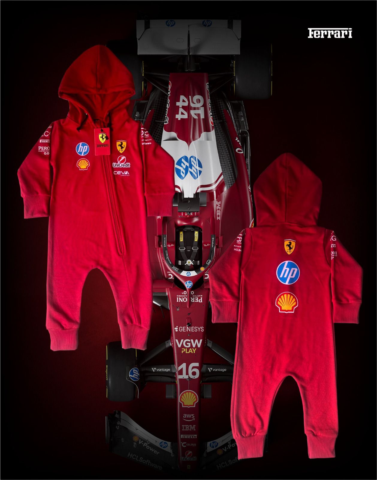 New Ferrari F1 Limited Edition Baby Anarok Jumpsuit 100% cotton  | 2025|2026 season