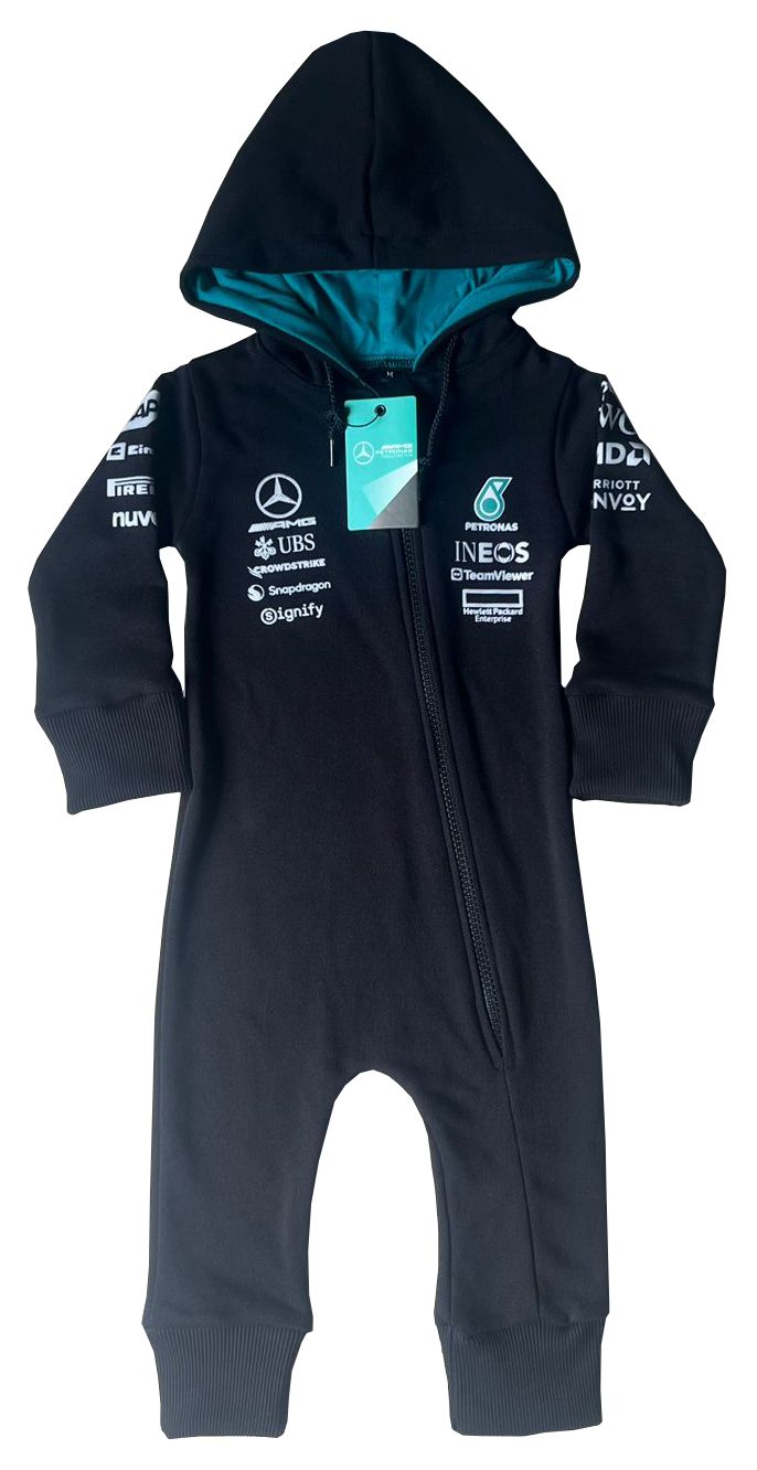 New Mercedes Racing F1 Limited Edition Baby Anorak Jumpsuit 100% cotton