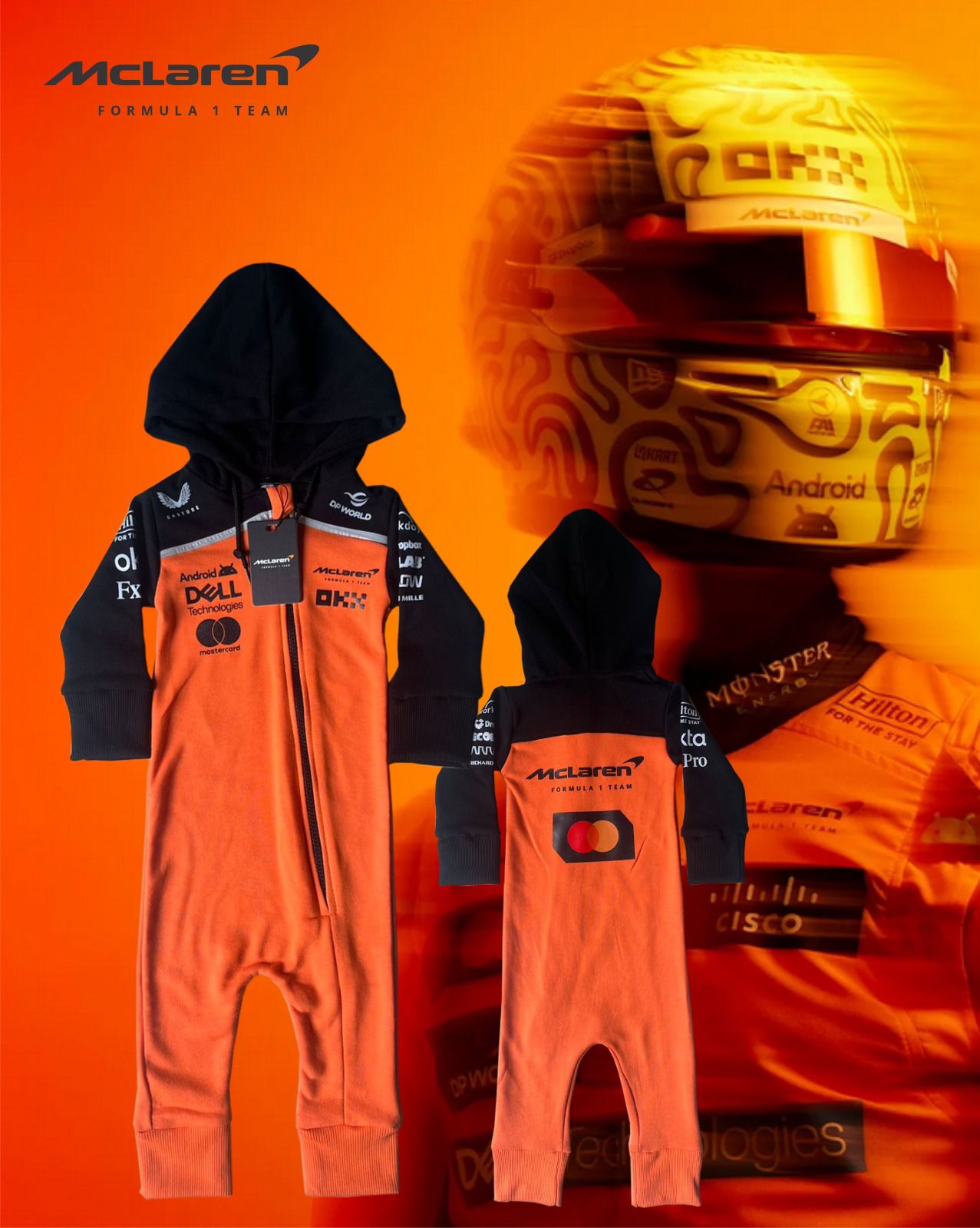 Limited Edition F1 McLaren baby Anorak Jumpsuit | Lando Norris | Oscar Piastri