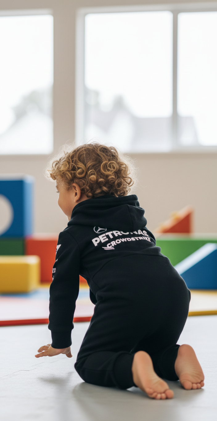 New Mercedes Racing F1 Limited Edition Baby Anorak Jumpsuit 100% cotton